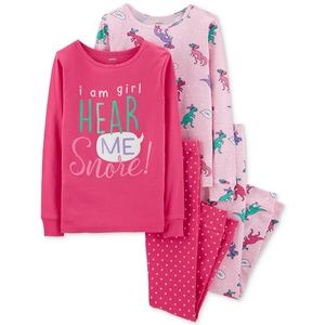 Carter's 4-Piece Dino-Print Cotton Pajamas, Size 4